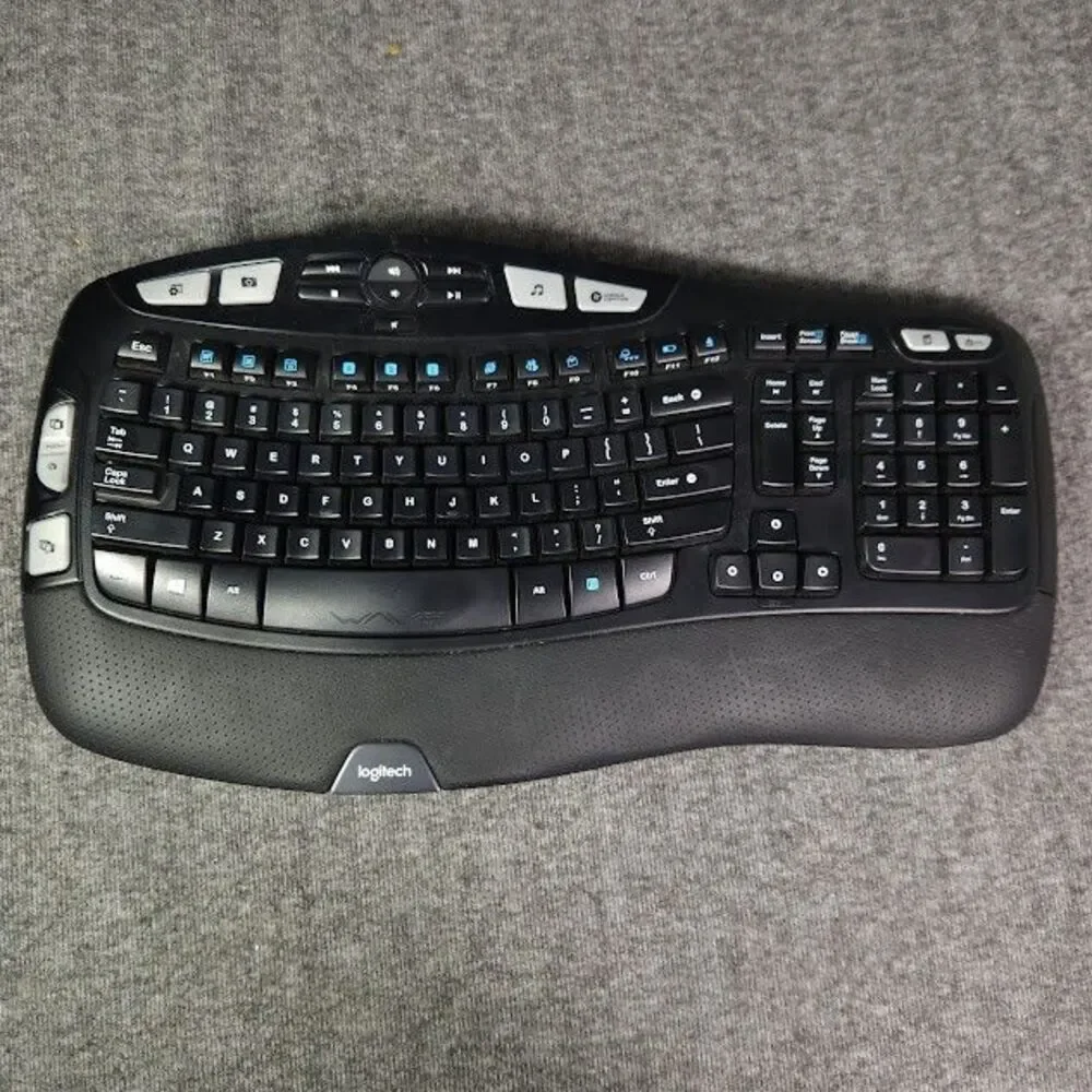 Logitech K350 Wireless Wave Ergonomic Keyboard Black with USB Dongle Tested